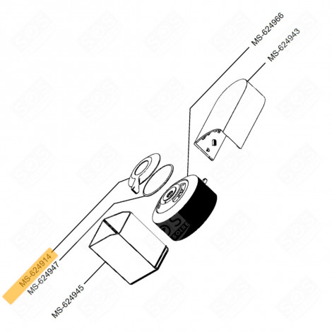 COMMANDE DE VERROUILLAGE CHROME (REPÈRE N°MS-624914) NESPRESSO VERTUO NEXT CAFETIÈRE, MACHINE À CAFÉ - MS-624914, MS624914