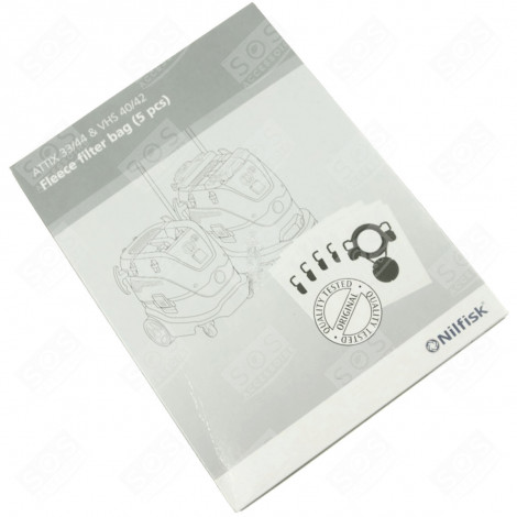 BOITE DE 5 SACS ATTIX 33/44 D'ORIGINE ASPIRATEUR - 107413547, 107419593