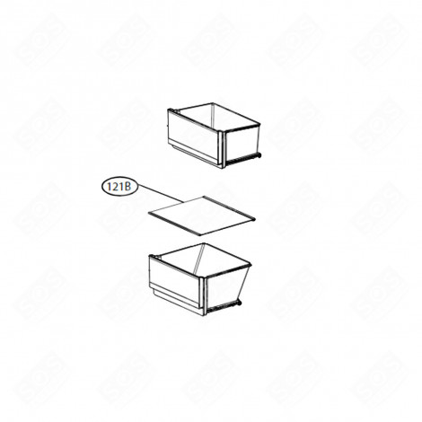 CLAYETTE, ÉTAGÈRE BAC À LÉGUMES ( REPÈRE 121B )   440X385 MM FRIGO, RÉFRIGÉRATEUR, CONGÉLATEUR - ACQ30545603