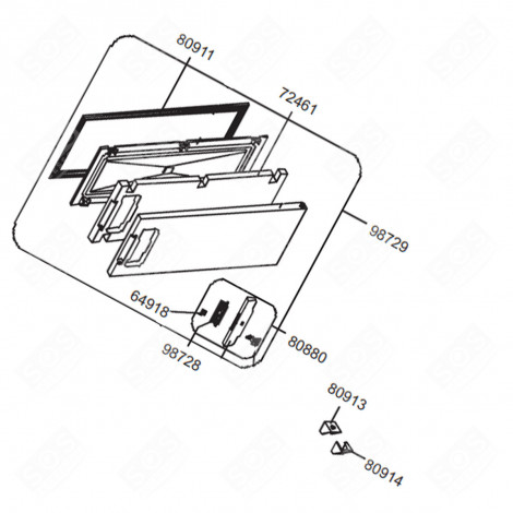 JOINT DE PORTE DE FREEZER D'ORIGINE (REPÈRE N°80911) FRIGO, RÉFRIGÉRATEUR, CONGÉLATEUR - 754131772