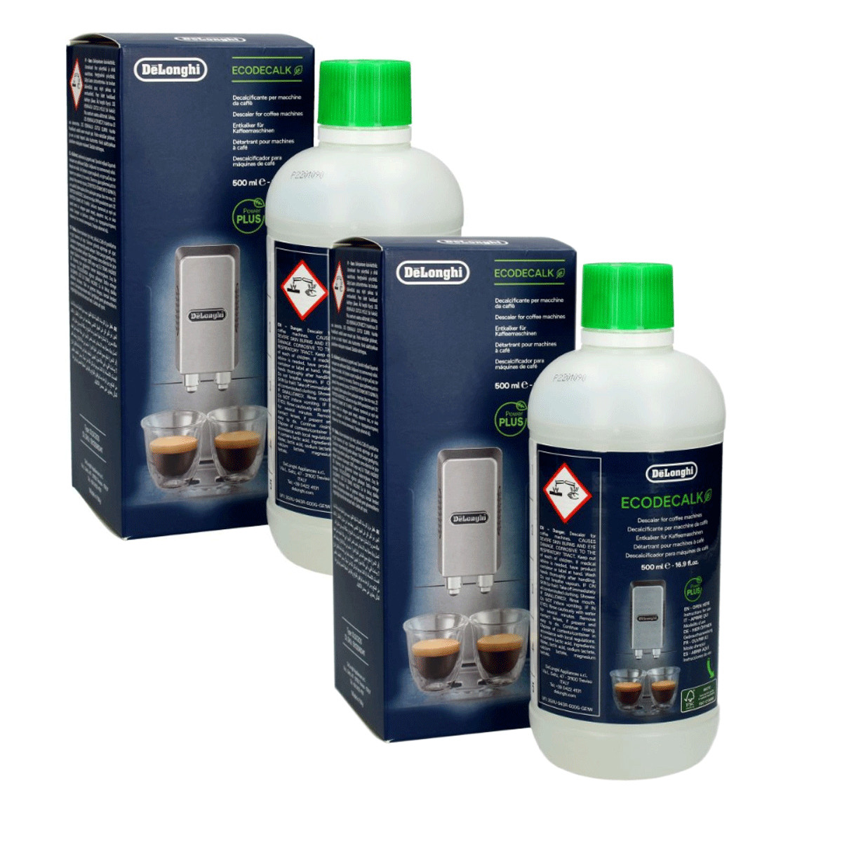 Lot de 2 - Détartrant 500ml ECODECALK DELONGHI 5513296041, AS00006179