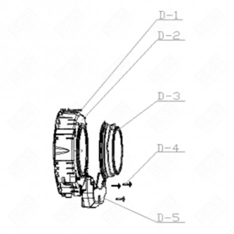 JOINT HUBLOT REPÈRE D-3 MACHINE À LAVER, LAVE-LINGE - LA002334