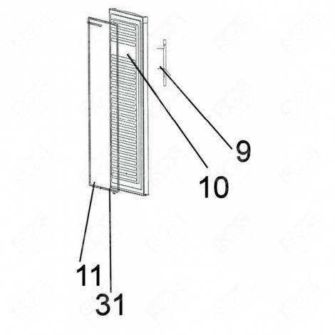 JOINT DE PORTE REPÈRE 11 FRIGO, RÉFRIGÉRATEUR, CONGÉLATEUR - 53030033
