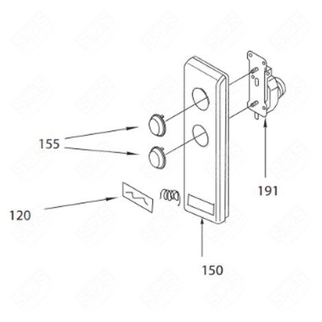 Touche D'ouverture De Remplacement Pour Four Micro-ondes Smeg - Référence 766412080 - Compatible Fme120