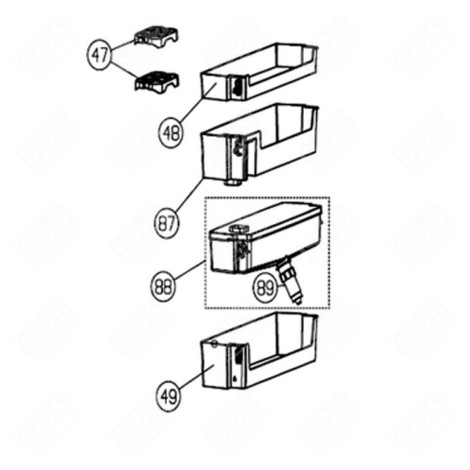 BAC À EAU (REPÈRE N°88) FRIGO, RÉFRIGÉRATEUR, CONGÉLATEUR - 1071628, 12041670