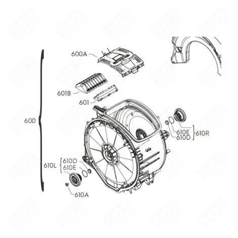 CUVE (REPÈRE 600) LAVE-LINGE - 4055399127