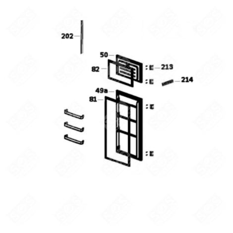 JOINT DE PORTE (REPÈRE 81) FRIGO, RÉFRIGÉRATEUR, CONGÉLATEUR - 43012006