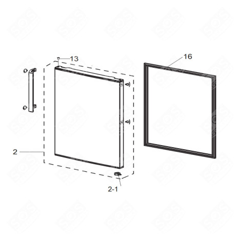 JOINT DE PORTE (PARTIE CONGÉLATEUR,  REPÈRE 16) FRIGO, RÉFRIGÉRATEUR, CONGÉLATEUR - DA97-19850E