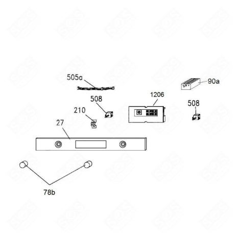 CARTE ÉLECTRONIQUE, MODULE PROGRAMMÉ ( REPÈRE 1206 ) FOUR, CUISINIÈRE - 49107173 