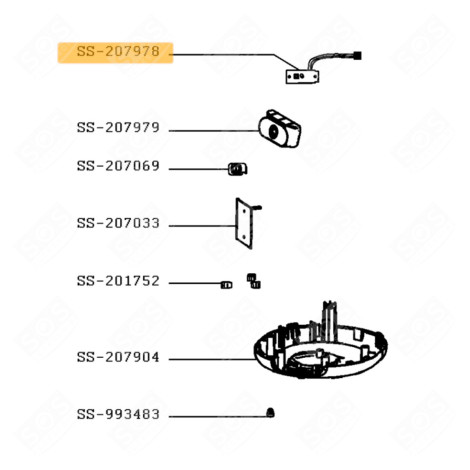 CARTE ÉLECTRONIQUE DE COMMANDE (REPÈRE N°SS-207978) CAFETIÈRE, MACHINE À CAFÉ - SS-207978, SS207978