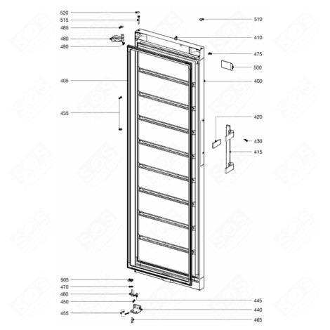 JOINT DE PORTE À CLIPSER (REPÈRE N°405) FRIGO, RÉFRIGÉRATEUR, CONGÉLATEUR - 7109508