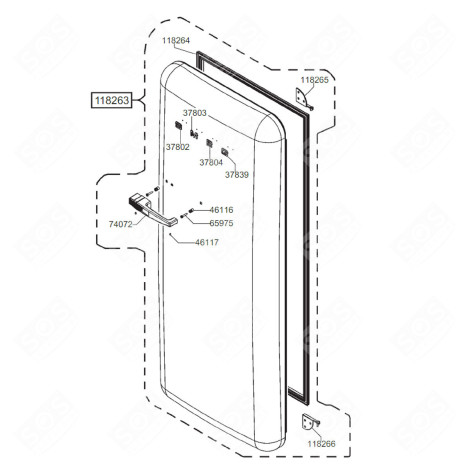 PORTE FREEZER COMPLETE pour REFRIGERATEUR GLEM-GAS AIRLUX - Z12831000005574 EUR 70,60 - FR PORTE FREEZER COMPLETE pour REFRIGERATEUR GLEM-GAS AIRLUX - Z12831000005574 EUR 70,60 - FR