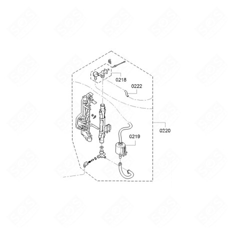 CHAUFFE-EAU INSTANTANÉ (REPÈRE 220) D'ORIGINE CAFETIÈRE, MACHINE À CAFÉ - 11022053