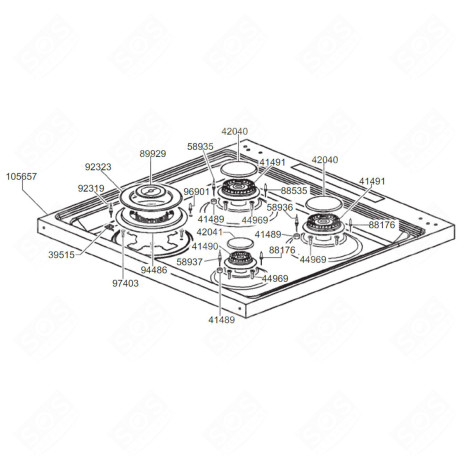 TAQUE ( REPÈRE 105657 ) FOUR, CUISINIÈRE - 205617807