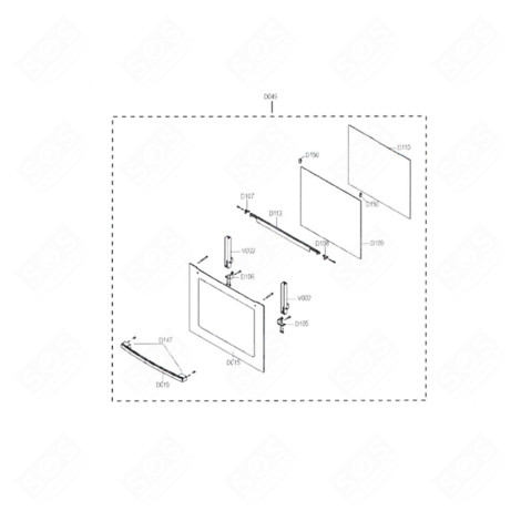 PORTE COMPLÈTE D'ORIGINE FOUR, CUISINIÈRE - DG94-00076W