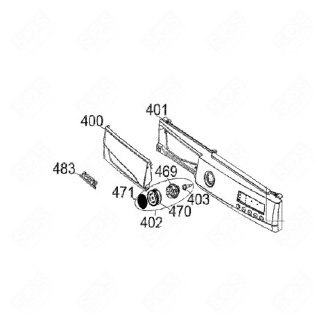 FAÇADE DE TIROIR À LESSIVE (REPÈRE 400) MACHINE À LAVER, LAVE-LINGE - 42119855