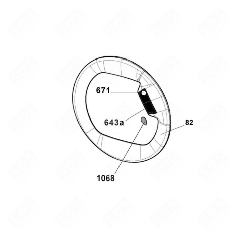 PANNEAU PORTE ( REPÈRE 82 ) SÈCHE-LINGE - 40012615