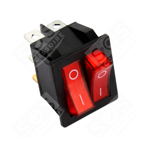 INTERRUPTEUR DOUBLE M/A 6 COSSES 16A/250V 22X30MM  - 51X5526, 51X3772