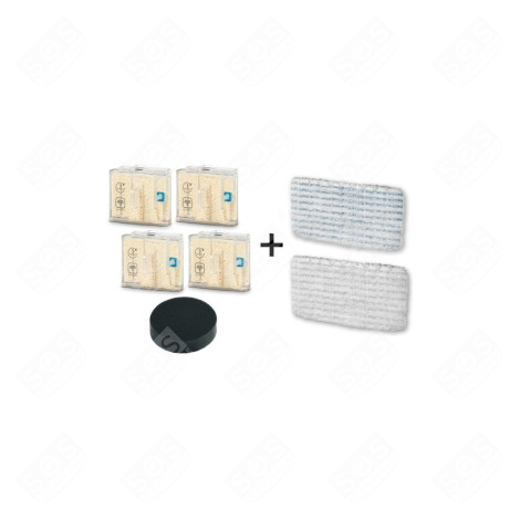 LOT DE 4 CARTOUCHES ANTI-CALCAIRE ET DE 2 LINGETTES NETTOYEUR VAPEUR - ZR850001, ZR850002 