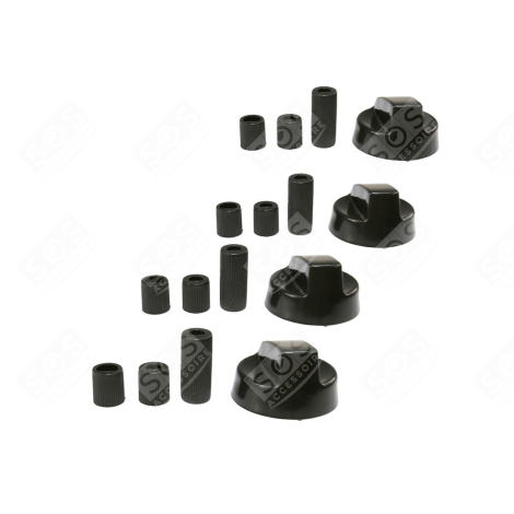 LOT DE 4 MANETTES  NOIRE UNIVERSELLE PLAQUE DE CUISSON - 21815, EBYKNB35X4