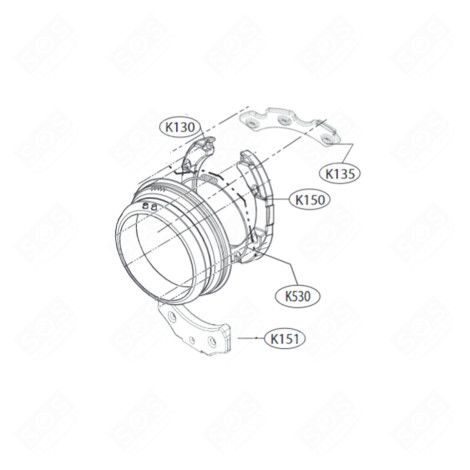 CONTRE-POIDS GAUCHE (REPÈRE K130) MACHINE À LAVER, LAVE-LINGE - MAG63763001, MAG63763016 