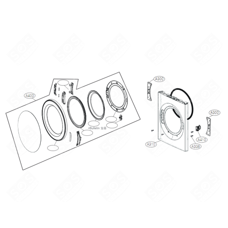 FAÇADE ( REPÈRE A310 ) MACHINE À LAVER, LAVE-LINGE - ACQ30025843