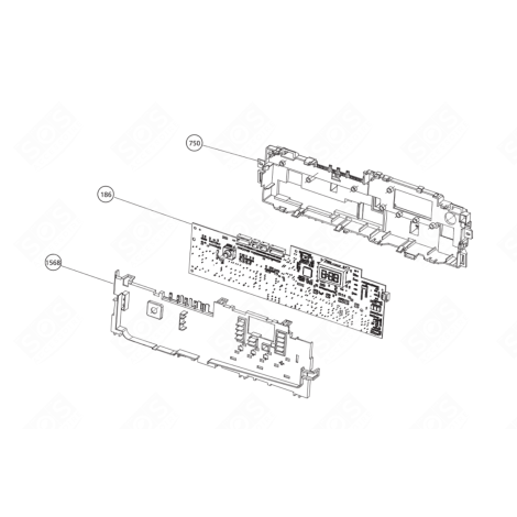 CARTE ÉLECTRONIQUE, MODULE DE PUISSANCE  ( REPÈRE 186 ) SÈCHE-LINGE - 2975777401