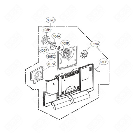 CACHE ÉVAPORATEUR (REPÈRE 332C) FRIGO, RÉFRIGÉRATEUR, CONGÉLATEUR - AEB73764531