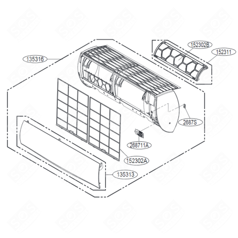 FILTRE À AIR ( REPÈRE 152302A ) CLIMATISEUR - MDJ63784501
