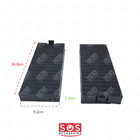 LOT DE 2 FILTRES CHARBON FCH260 ACM26  250X95X24 MM HOTTE - 49016876 49016877