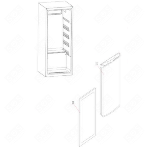 JOINT DE PORTE ( REPÈRE 23 ) FRIGO, RÉFRIGÉRATEUR, CONGÉLATEUR - 394K07
