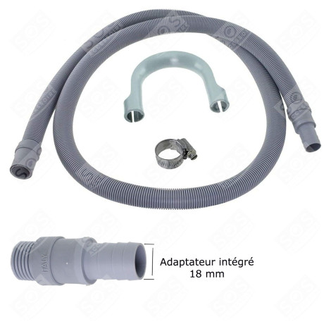 KIT DE RALLONGE DE TUYAU DE VIDANGE UNIVERSEL 18-22MM (L1500MM, RACCORD INTÉGRÉ) MACHINE À LAVER, LAVE-LINGE - 3666356130067