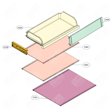 CLAYETTE EN VERRE ( REPÈRE 149C ) FRIGO, RÉFRIGÉRATEUR, CONGÉLATEUR - AHT75334815