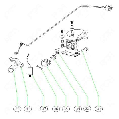 RELIAS DE DÉMARRAGE ( REPÈRE 33 ) FRIGO, RÉFRIGÉRATEUR, CONGÉLATEUR - ESS104010087-3