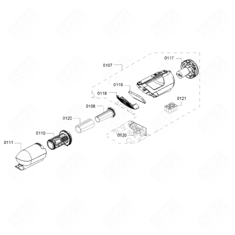 CHÂSSIS, CARTE MÈRE (REPÈRE 0107) ASPIRATEUR - 11046394