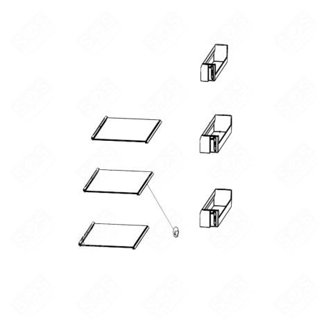 CLAYETTE (REPÈRE 42) FRIGO, RÉFRIGÉRATEUR, CONGÉLATEUR - 0530054543, 49073560