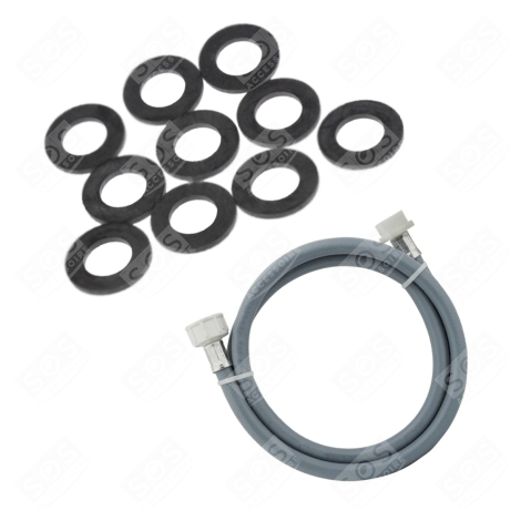 TUYAU D'ARRIVÉE D'EAU UNIVERSEL  LIVRÉ AVEC LES JOINTS 20/27 AVEC RACCORDS DROITS (L2000MM 3/4 F X 3/4 M) MACHINE À LAVER, LAVE-LINGE - 3666356332003