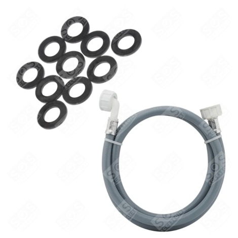 TUYAU D'ARRIVÉE D'EAU UNIVERSEL  LIVRÉ AVEC LES JOINTS 20/27 AVEC RACCORDS DROIT X COUDÉ (L3500MM 3/4 F X 3/4 C) MACHINE À LAVER, LAVE-LINGE - 3666356333307