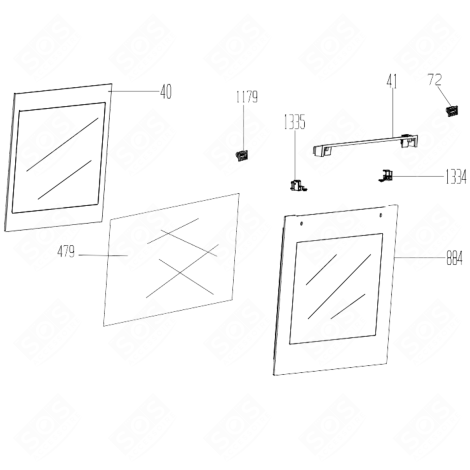 VITRE EXTÉRIEURE (REPÈRE 884) FOUR, CUISINIÈRE - 210444653
