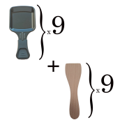 Lot de 9 coupelles à raclette et 9 pelles en bois pour Poêlon, spatule raclette