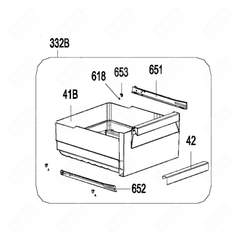 BAC A LEGUMES FRIGO, RÉFRIGÉRATEUR, CONGÉLATEUR - 482000019121