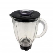 Bol blender / mixeur en verre noir complet