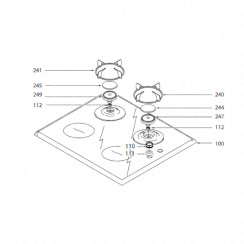 Dessus vitrocéramique (Repère 100)