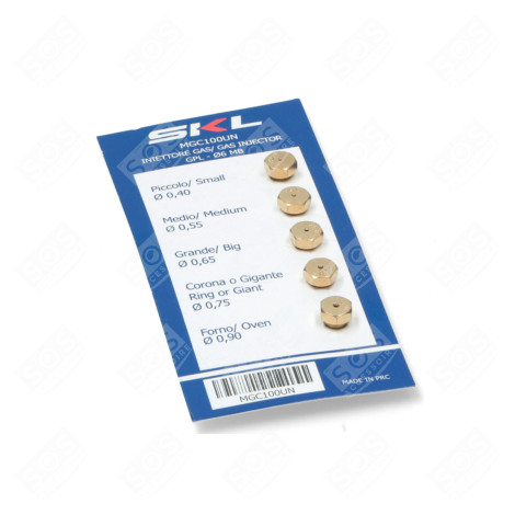JEU D'INJECTEURS GAZ BUTANE PROPANE DIAM 6MM  PLAQUE DE CUISSON - MGC100UN