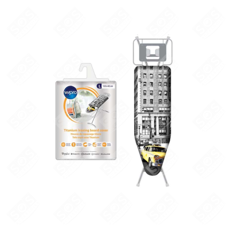 HOUSSE DE REPASSAGE 122 X 42 CM CENTRALE VAPEUR, FER À REPASSER - 484000008534