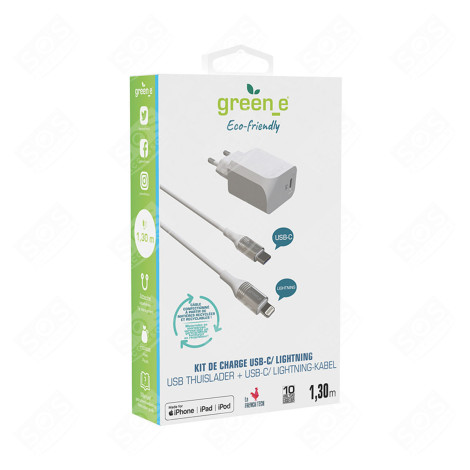 KIT DE CHARGE ECO LIGHTNING TÉLÉPHONIE, SMARTPHONE - GR3016