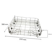 Panier inférieur gris  500 x 519 x 120 mm