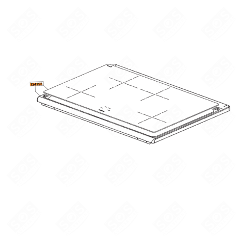 DESSUS VITROCÉRAMIQUE (REPÈRE 124193) PLAQUE DE CUISSON - 692372635