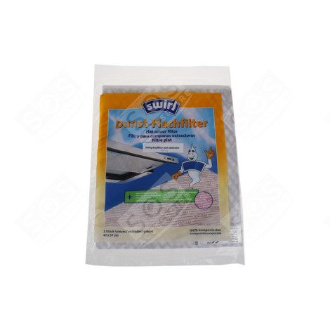 FILTRE AVEC INDICATEUR DE SATURATION - 47X57 CM - PACK/2 D'ORIGINE HOTTE - 6767232