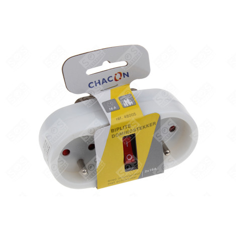 DOMINO 2 X 16 A BLANC + INTERRUPTEUR ÉLECTRICITÉ, DOMOTIQUE - 48005